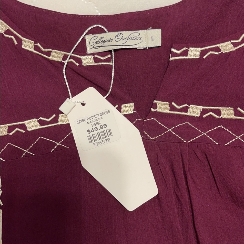 Maroon pocket dress